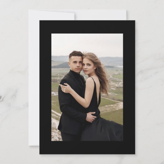 ファインアートブラックフローラ書道写真 サンキューカード (裏面)