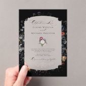 ファインアートブラックフローラ書 アクリル招待状 (インサイチュ (ポータブル))