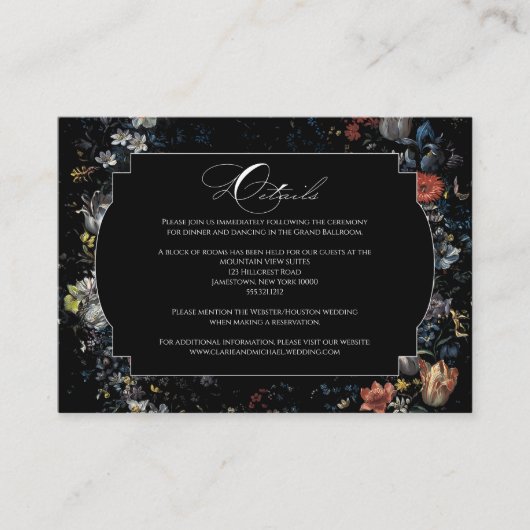 ファインアートブラックフローラ書 エンクロージャーカード (正面)