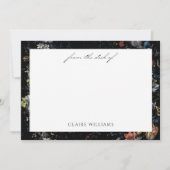 ファインアートブラックフローラ書 ノートカード (正面)