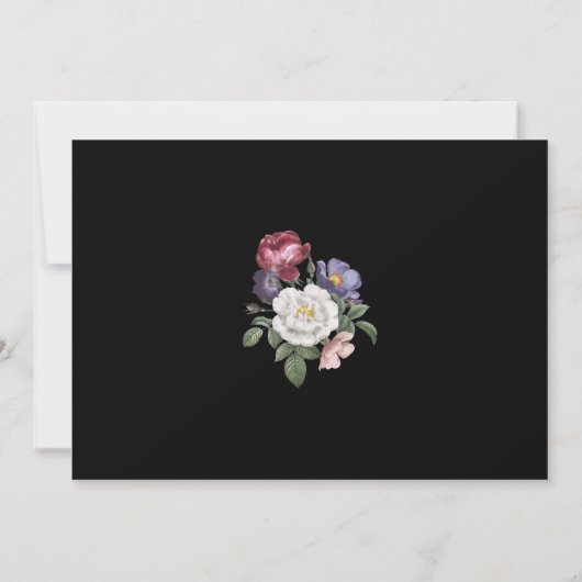 ファインアートブラックフローラ書 ノートカード (裏面)