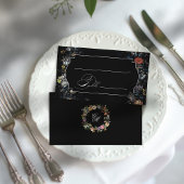 ファインアートブラックフローラ書 プレイスカード