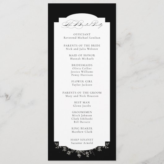 ファインアートブラックフローラ書 プログラム (裏面)