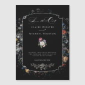 ファインアートブラックフローラ書 マグネット招待状 (正面)