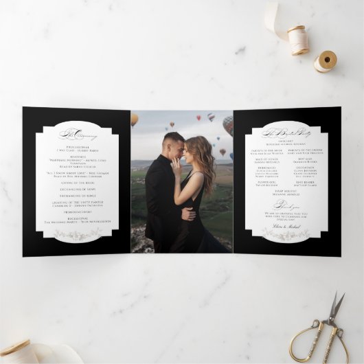 ファインアートブラックフローラ書 三つ折りプログラム (内部)