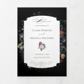 ファインアートブラックフローラ書 三つ折りプログラム (カバー)