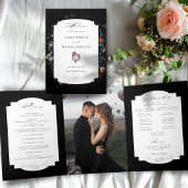 ファインアートブラックフローラ書 三つ折りプログラム