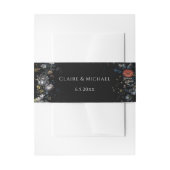 ファインアートブラックフローラ 招待状ベリーバンド (正面例)