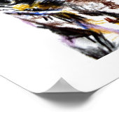 ファインアートプリント素晴らし：角フクロウイラストレーション ポスター (角)