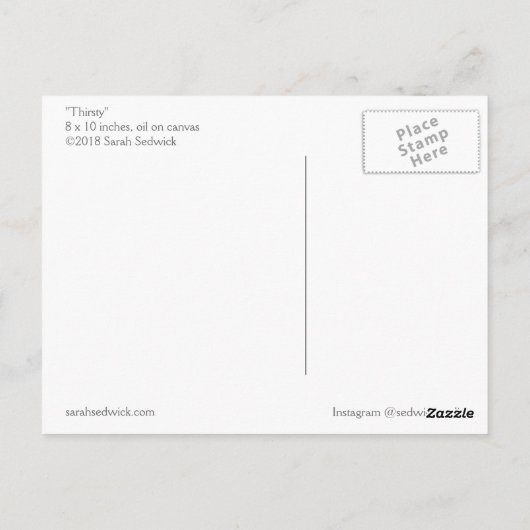 ファインアートポストカードbyサラ・セドウィック「Thiry」 ポストカード (裏面)