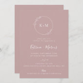 ファインアートモノグラムダスティバラ婚約パーティインヴィ 招待状 (正面/裏面)