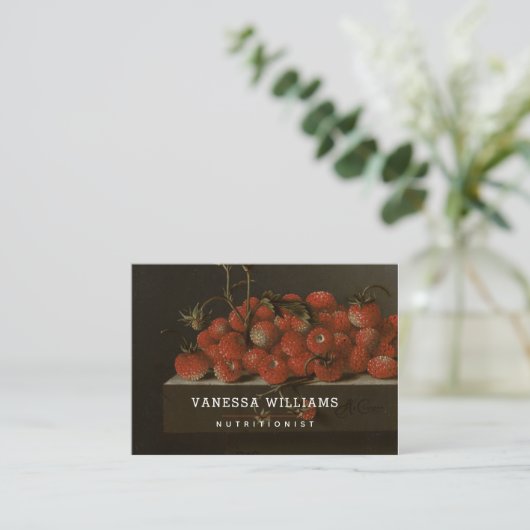 ファインアートワイルドイチゴ – 栄養士 名刺 (スタンド正面)