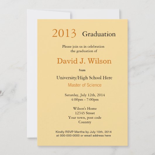 ファインアートヴァンゴッホサンフラワーズ卒業 招待状 (正面)