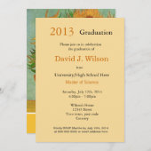 ファインアートヴァンゴッホサンフラワーズ卒業 招待状 (正面/裏面)