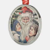 ファインアートヴィンテージサンタクリスマスオーナメント メタルオーナメント (左)