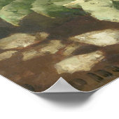 ファインアートヴィンテージホワイトローズオイルペインティング ポスター (角)