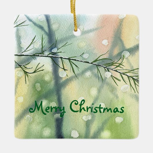 ファインアート水の色のパーソナル化オーナメント セラミックオーナメント (正面)