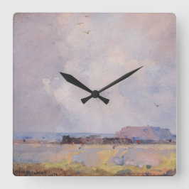 ファインアート水彩景観高原国  スクエア壁時計