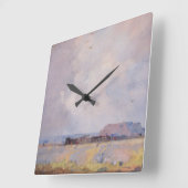 ファインアート水彩景観高原国 スクエア壁時計 (傾斜)