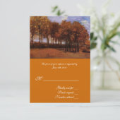 ファインアート用RSVPカード秋の結婚式。 出欠カード (スタンド正面)