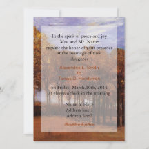 ファインアート結婚式招待状、秋の風景