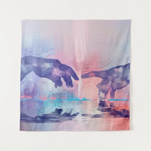 ファインアート絵を描の超現実的な手の手 タペストリー (正面)