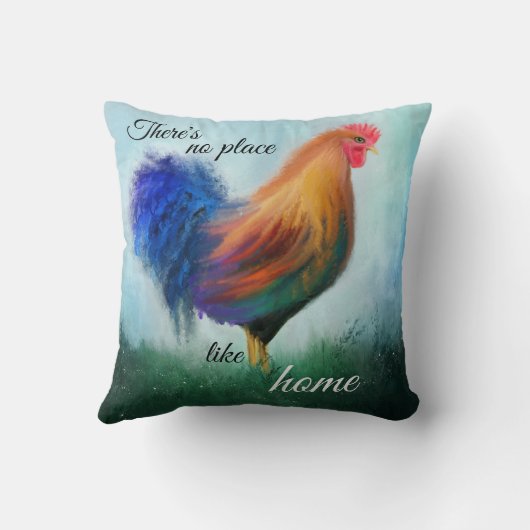 ファインアート絵を描ロスターパーソナライズされた枕 クッション (裏面)