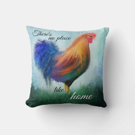 ファインアート絵を描ロスターパーソナライズされた枕 クッション (正面)