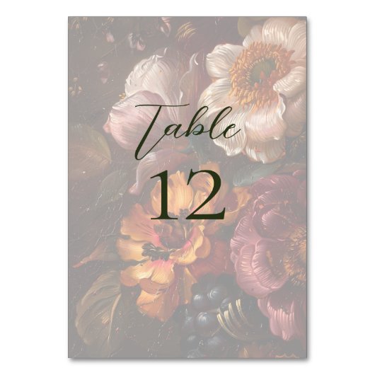 ファインアート絵画フラワーの書結婚道 テーブルナンバー (正面)