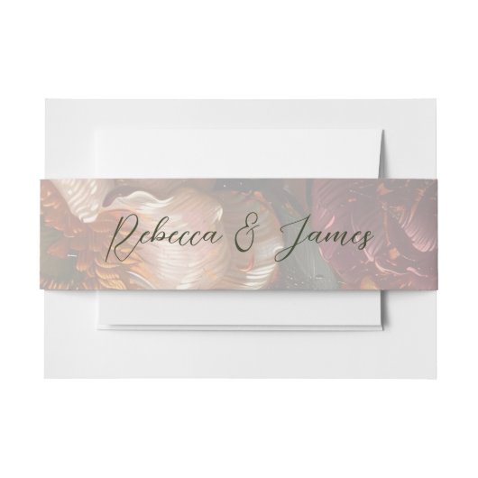 ファインアート絵画フラワーの書結婚道 招待状ベリーバンド (正面例)