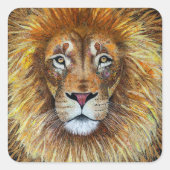 ファインアート織物獅子。20のステッカーセット スクエアシール (正面)