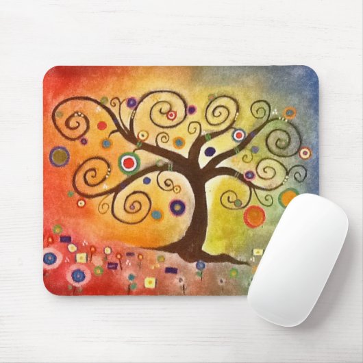 ファインアート美しくカラフルな生命の樹 マウスパッド (マウス)