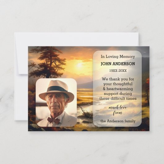 ファインアート自然悔やみや弔慰フォトサンキューカード サンキューカード (裏面)