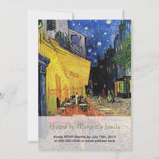 ファインアート通りカフェ 招待状 (裏面)