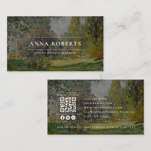 ファインアート、ヴィンテージ、QRコードイベント写真家 名刺 (正面/裏面)