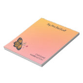 ファインアート(昆虫)オオカバマダラ、モナークバタフライインスパイアズ金ゴールドイエロー ノートパッド (回転)