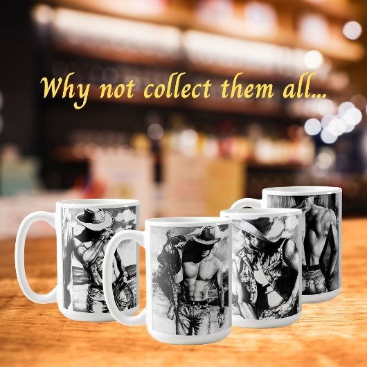 ファインアート、頑丈なカウボーイ炭のスケッチクール コーヒーマグカップ