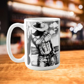 ファインアート、頑丈なカウボーイ炭のスケッチクール コーヒーマグカップ