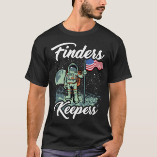ファインダーズキーパーズ宇宙飛行士ムーンランディング Tシャツ