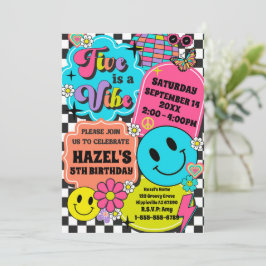 ファイヴはヴィベレトロスマイルグルーヴィー誕生日パーティー 招待状