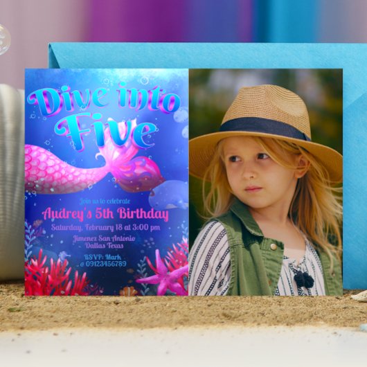 『ファイヴ』にダイブ - 写真の風景を持つ人魚 招待状