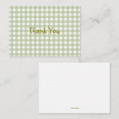 ファイー&ローレングリーンギンガムサンキュー ノートカード (正面/裏面)