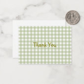 ファイー&ローレングリーンギンガムサンキュー ノートカード (正面/裏面インサイチュ)