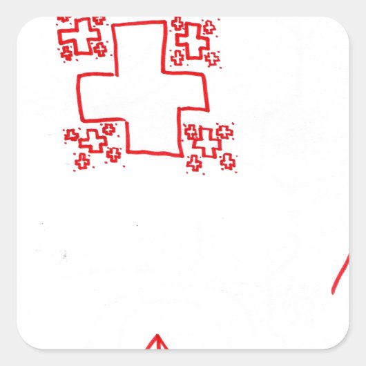 ファイ(Phi) See Thru Fractal Trees スクエアシール (正面)