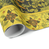 ファウシカ、花栗の木グリーンイエロー ラッピングペーパー (ロールコーナー)