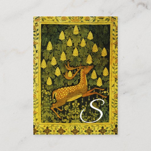 ファウシカ、花栗の木グリーンイエロー 名刺 (裏面)