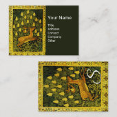ファウシカ、花栗の木グリーンイエロー 名刺 (正面/裏面)