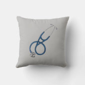 ファウシ博士、両面デザイン、グレー淡い色の/ブルー、 クッション (裏面)