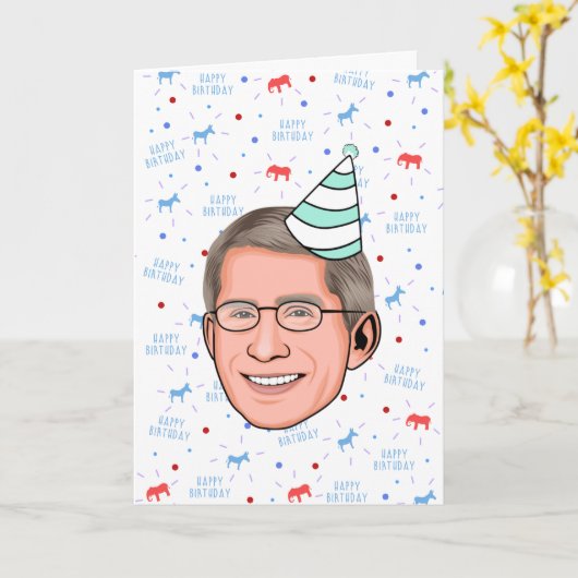 ファウチ博士の誕生日 カード (黄色い花)