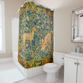 ファウディアペア，ゴシック様式のファンタジー花，緑 シャワーカーテン (インサイチュ)